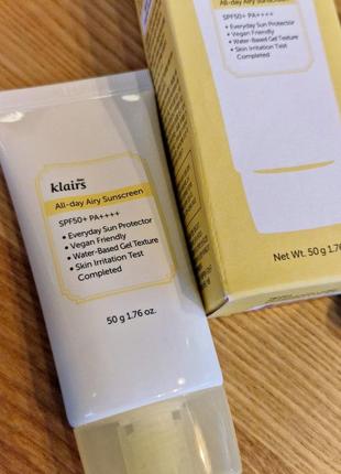 Klairs all-day airy sunscreen spf50+ pa++++ 50 мл
