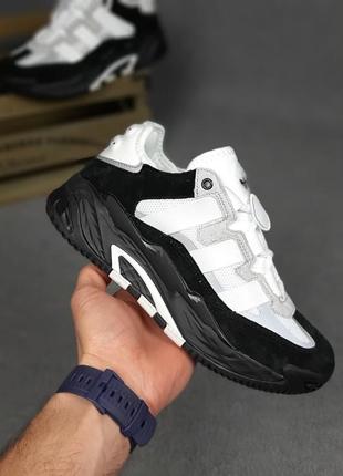 Adidas niteball чорні з білим    кросівки чоловічі замшеві зам...