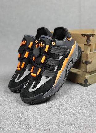 Adidas niteball черные с оранжевым кроссовки мужские замшевые ...