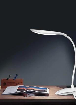 Настольная светодиодная лампа с аккумулятором Clip Lamp светил...