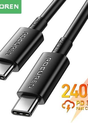 Кабель провод 2 метра Type-C (USB-C) Type-C PD 240W Rocoren че...