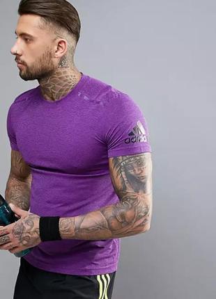 Мужская спортивная футболка adidas фиолетовая футболка для тре...
