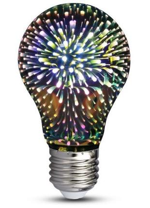 Лампа світлодіодна декоративна 3D Феєрверк A60 E27 LED каганец...