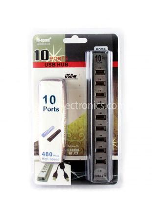 Разветлитель USB HUB 10 PORTS 220V (50)