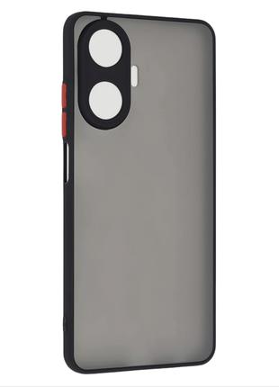 Матовый чехол бампер для Realme C55 черный противоударный
