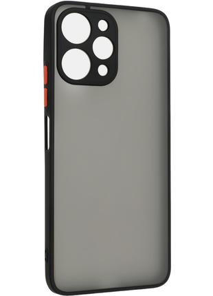 Матовый противоударный чехол для Xiaomi Redmi 12 черный бампер