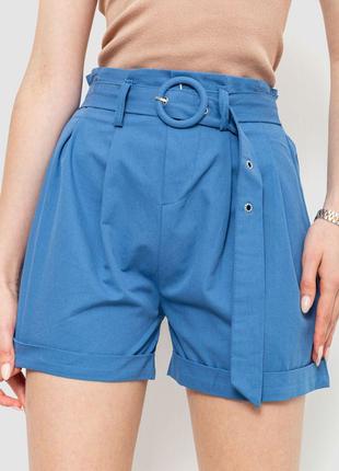 Шорты женские с ремнем и манжетом, цвет джинс, размер S-M, 214...