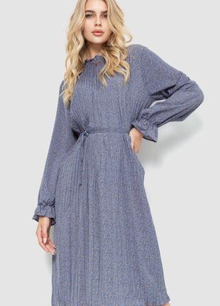 Платье свободного кроя шифоновое, цвет джинс, размер S-M, 204R701