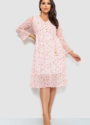 Платье шифоновое, цвет розовый, размер L-XL, 204R1876-1