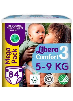 Подгузники libero comfort 5-9 кг размер 3 84 шт