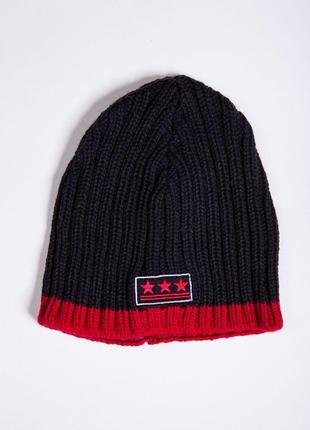 Мужская шапка, черно-красного цвета, размер one size, 167R7785