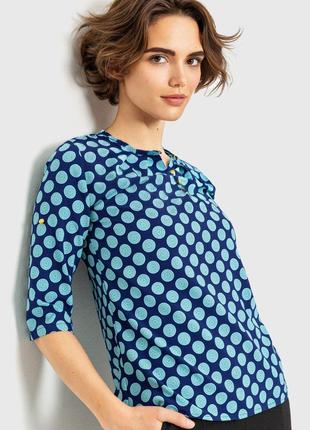Блуза с принтом, цвет сине-зеленый, размер XS, 230R1121-2
