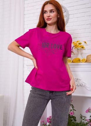 Женская футболка, свободного кроя, цвета фуксии, размер M-L, 1...