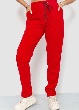 Штаны женские вельветовые, цвет красный, размер L, 102R270