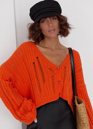 Кардиган жіночий в стилі гранж - помаранчевий колір, L