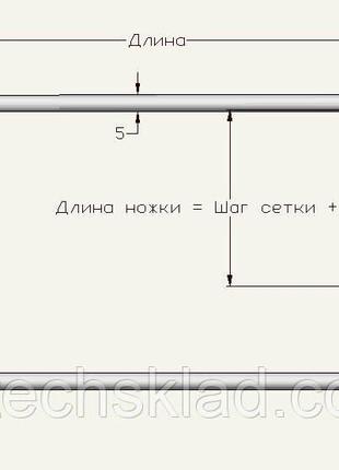 8 шт Крючок одинарный на сетку 50 х 50 мм, длина - 40 мм Код/А...