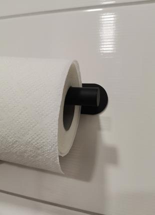 Нержавеющий держатель туалетной бумаги, самоклеящийся Black
