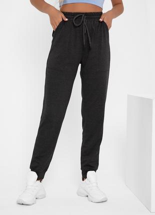 Темно-серые утепленные флисом спортивные штаны, размер XL