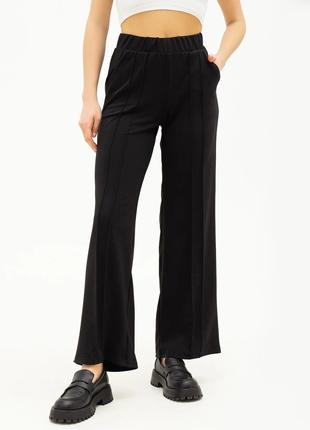 Черные брюки с двойными стрелками, размер XL