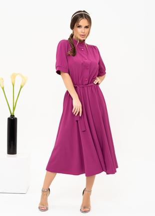 Фиолетовое платье-рубашка миди длины, размер S