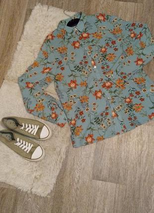 Женская рубашка в цветочный принт, одяг, взуття, сорочка в цве...