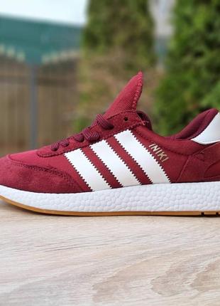 Женские кроссовки adidas iniki бордові