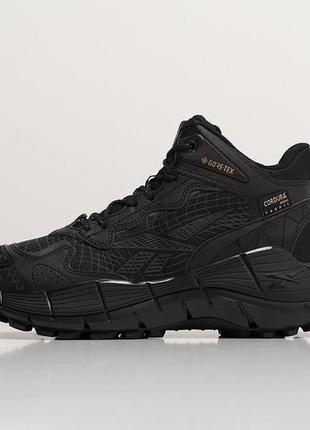 Зимние мужские кроссовки reebok zig kinetica ii edge зима (чорні)