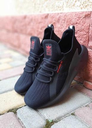 Мужские кроссовки adidas zx boost чорні з червоним