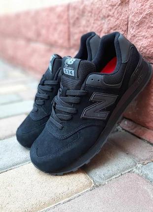 Женские кроссовки new balance 574 чорні повністю