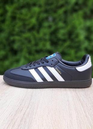 Мужские кроссовки adidas samba чорні з білим