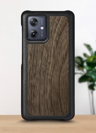 Кожаная накладка Stenk WoodBacker для Motorola Moto G54 Power ...