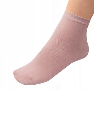 Розовые трикотажные однотонные носки, размер 35-38