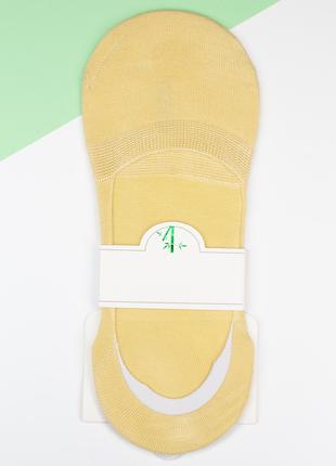 Желтые бамбуковые носки-следки, размер 36-41