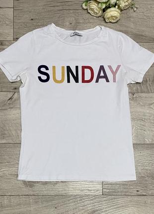 Белая футболка pieces, “sunday”, р.xs