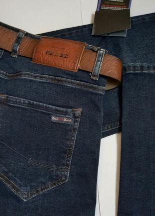 Плотные мужские брендовые джинсы с поясом
