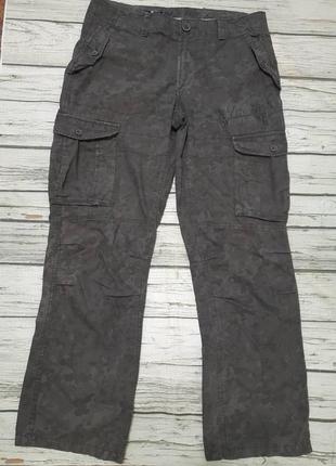 Камуфлированные серые брюки angelo litrico италия
