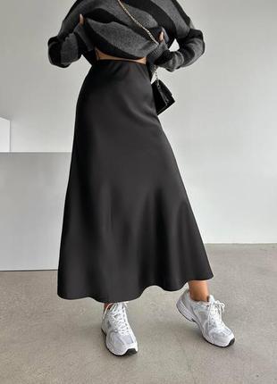 Женская шелковая юбка цвет черный р.42/46 449111