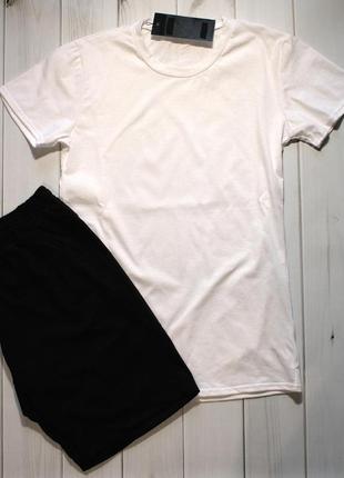 Мужской летний комплект футболка + шорты белый