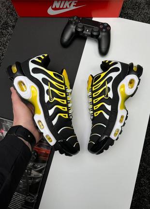 Мужские кроссовки nike air max plus black yellow white
