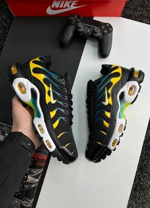 Мужские кроссовки nike air max plus black teal yellow