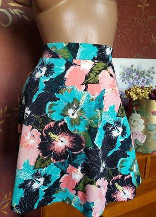 Мини юбка с цветочным принтом от h&amp;m