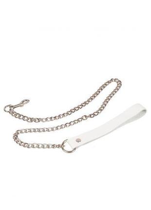 Поводок Leather Leash, White