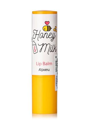 Бальзам для губ a'pieu honey & milk питательный , 3,3 г