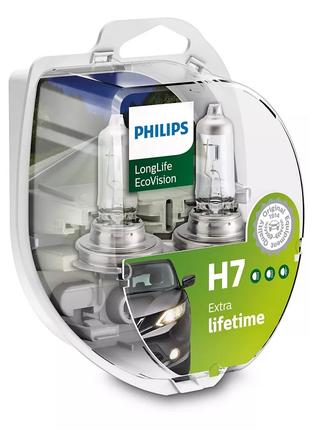 Комплект галогеновых ламп PHILIPS 12972LLECOS2 H7 55W 12V PX26...