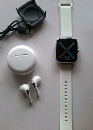 Смарт часы +Bluetooth наушники pro 6