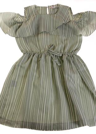 Платье для девочки с коротким рукавом зеленое Турция р.116-122...