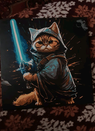 Картина за номерами "Кіт воїн" готова
