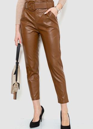 Штаны женские из экокожи, цвет коричневый, размер L, 186R6737