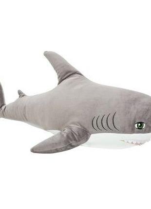 Мягкая игрушка акула IKEA 100см, плюшевая игрушка-подушка Серый
