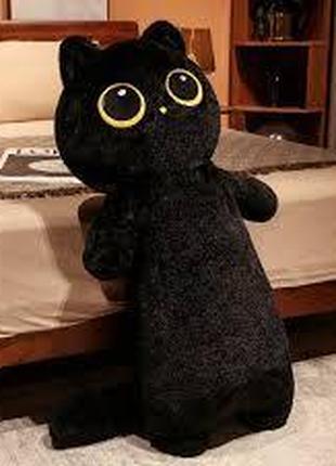 М'яка Іграшка Кіт 100 см, Подушка, Обіймашка, Чорний